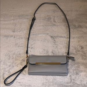 Grey crossbody/ wristlet
